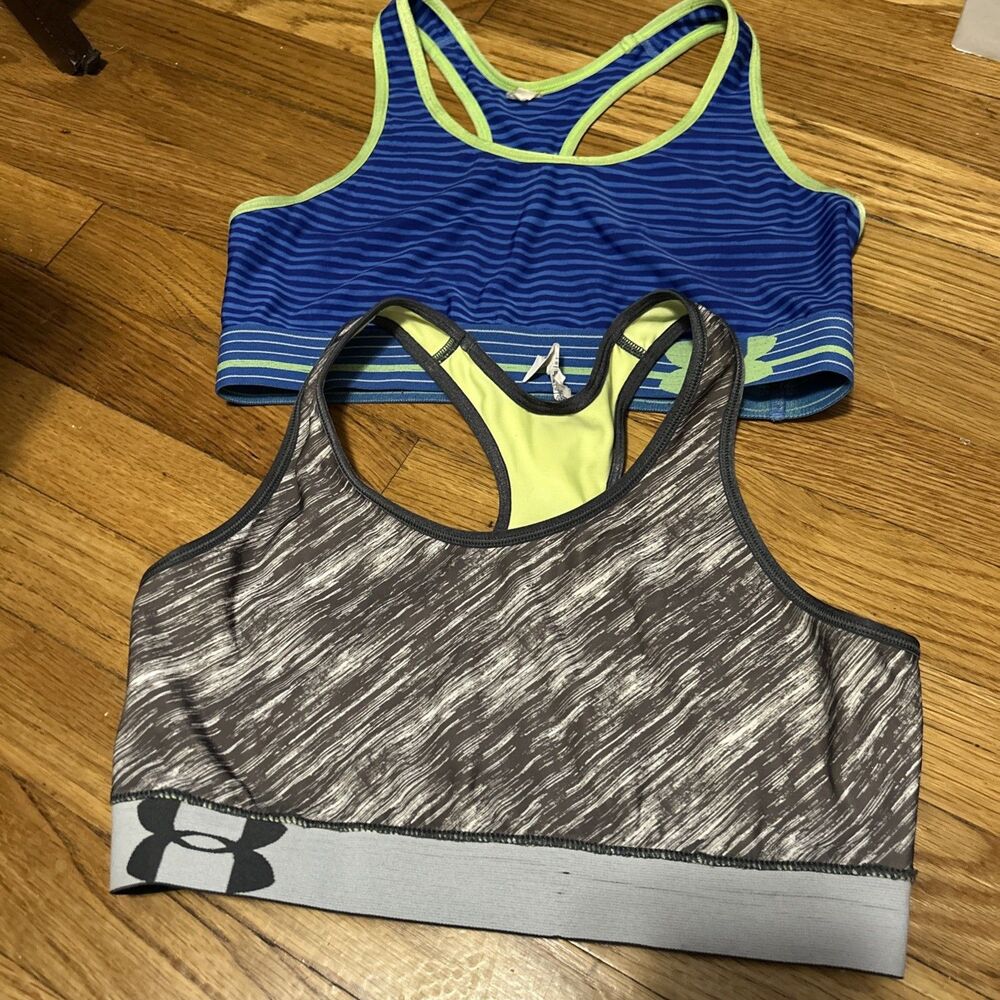 Under Armour Women’s HeatGear Sports Bra Lot of 2 Size M Racerback